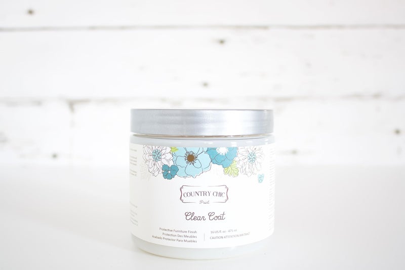 Country Chic Paint Clear Coat Pint (16oz) - Eco-Friendly Clear Satin Sheen Top Coat for Chalk Style Wood Furniture Paint, Non-Yellowing Waterproof Finish, Easy Application - Image 1